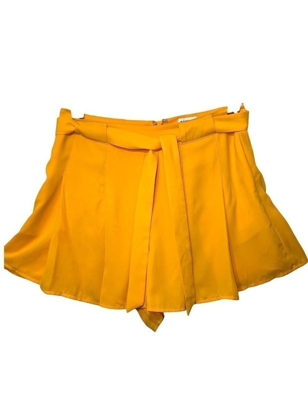 Aritzia Sunday Best Orange Tailored Pleaded Shorts Tie Waist Side Pockets Sz 2 - Picture 2 of 11